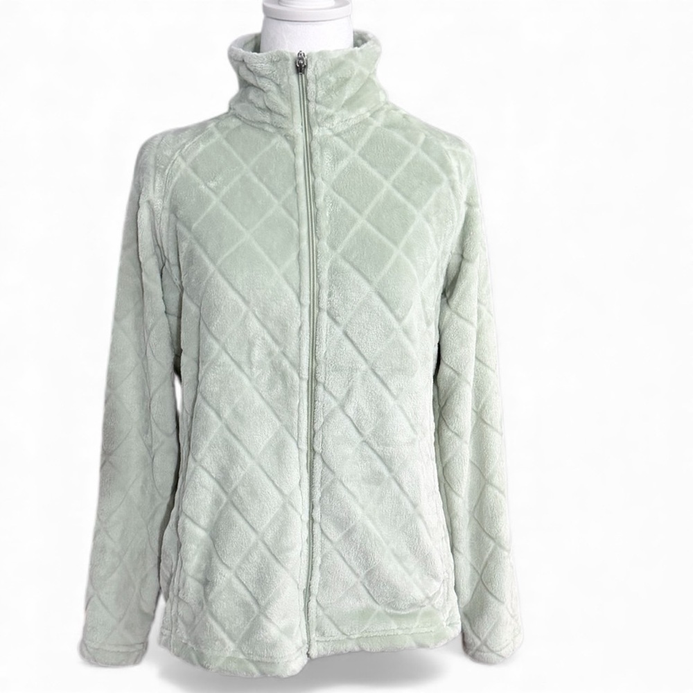 Jason Maxwell Jacket Womens S Full Zip Soft & Fuzzy Polka Dot with Plush Texture
